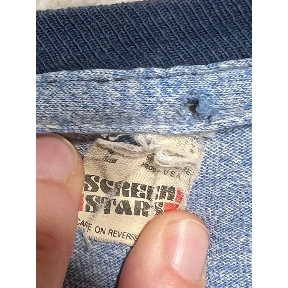 Vintage 1984 Screen Stars NASA Space Shuttle Challenger STS-13 41-C Ringer Tee L - Picture 8 of 9